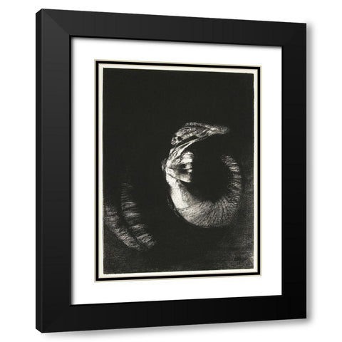 It Is a Skull, Crowned with Roses. It Dominates a Womanâ€™s Pearlyâ€“White Torso Black Modern Wood Framed Art Print with Double Matting by Redon, Odilon