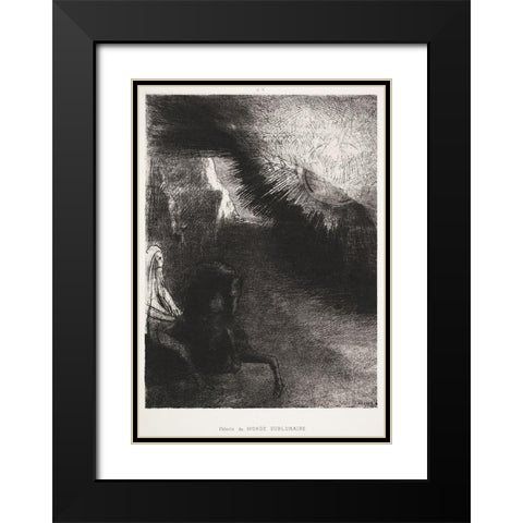 Pilgrim of the Sublunary WorldÂ  Black Modern Wood Framed Art Print with Double Matting by Redon, Odilon