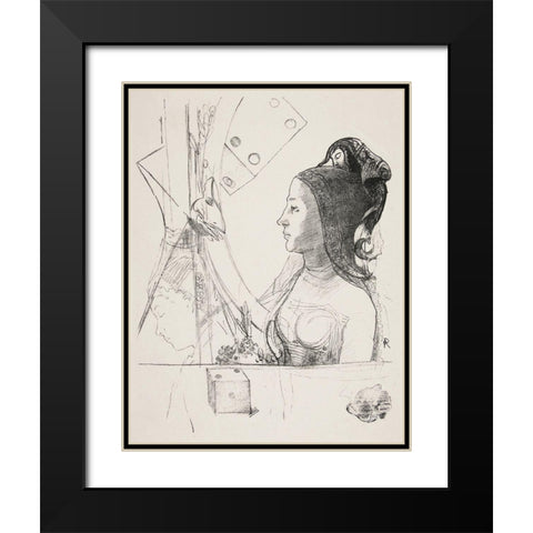 Untitled (1900) from the series Trial Plates Black Modern Wood Framed Art Print with Double Matting by Redon, Odilon