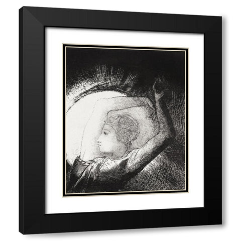 A Woman Clothed with a SunÂ  Black Modern Wood Framed Art Print with Double Matting by Redon, Odilon