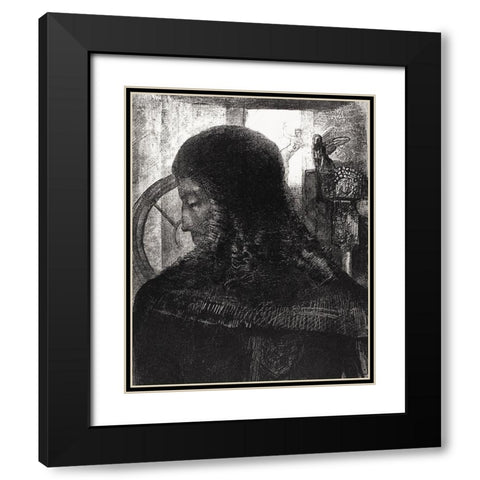Old Knight Black Modern Wood Framed Art Print with Double Matting by Redon, Odilon