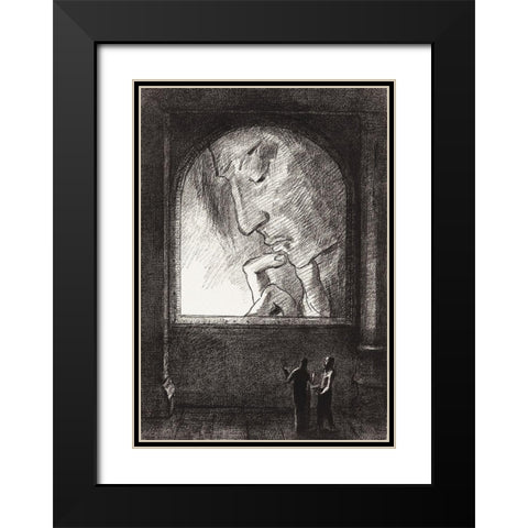 Light Black Modern Wood Framed Art Print with Double Matting by Redon, Odilon