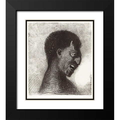 The Satyr with the Cynical SmileÂ  Black Modern Wood Framed Art Print with Double Matting by Redon, Odilon