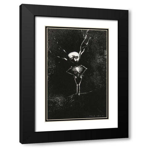 In the Maze of Branches the Pale Figure Appeared Black Modern Wood Framed Art Print with Double Matting by Redon, Odilon