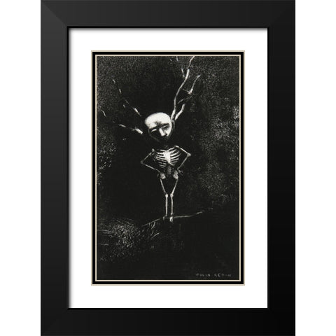 In the Maze of Branches the Pale Figure Appeared Black Modern Wood Framed Art Print with Double Matting by Redon, Odilon