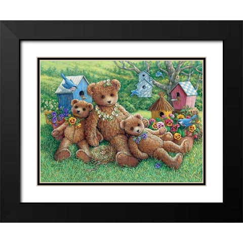 Pansy, Daisy and Viola Black Modern Wood Framed Art Print with Double Matting by Kruskamp, Janet