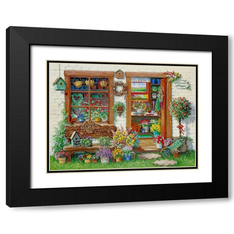 Fancy Flower Shoppe Black Modern Wood Framed Art Print with Double Matting by Kruskamp, Janet