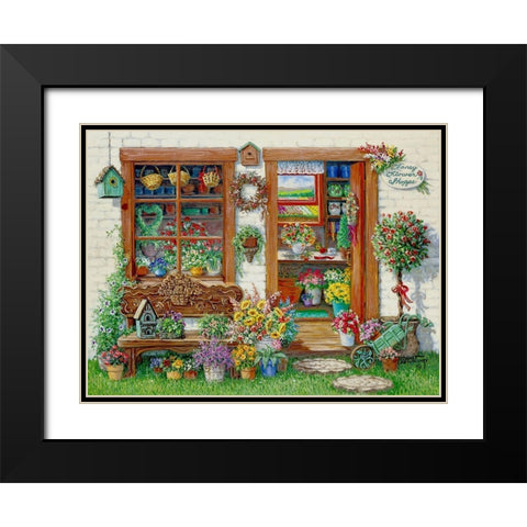 Fancy Flower Shoppe Black Modern Wood Framed Art Print with Double Matting by Kruskamp, Janet