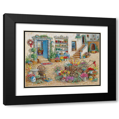 Courtyard Flower Shoppe Black Modern Wood Framed Art Print with Double Matting by Kruskamp, Janet
