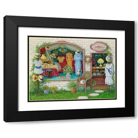 Yesterdays Fashions Black Modern Wood Framed Art Print with Double Matting by Kruskamp, Janet