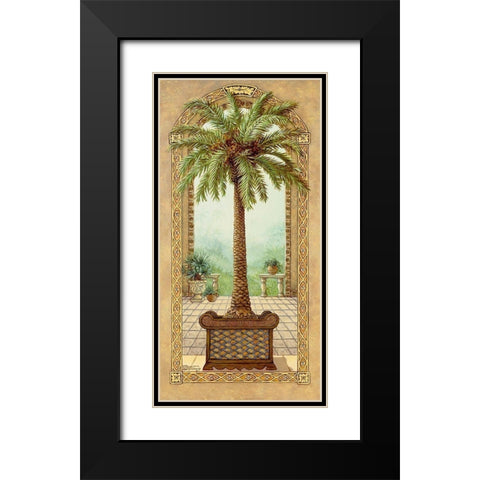 Palm Tree in Basket I Black Modern Wood Framed Art Print with Double Matting by Kruskamp, Janet