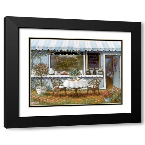 Morning Glory Coffee Shop Black Modern Wood Framed Art Print with Double Matting by Kruskamp, Janet