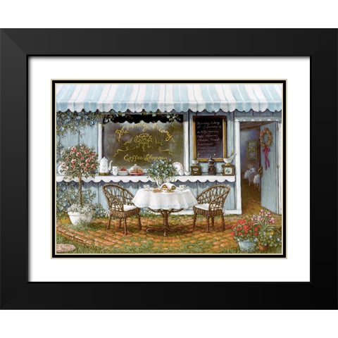 Morning Glory Coffee Shop Black Modern Wood Framed Art Print with Double Matting by Kruskamp, Janet