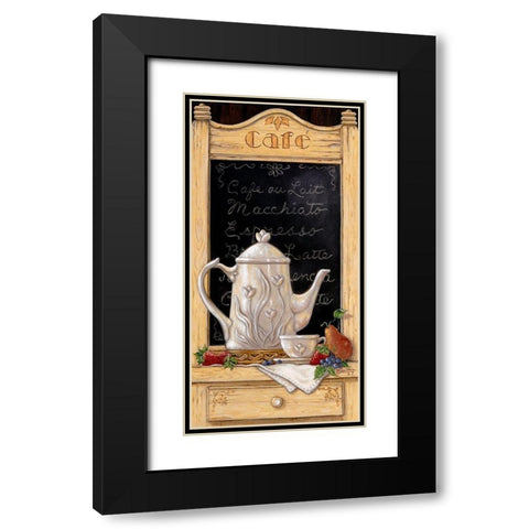 Coffee and Fruit I Black Modern Wood Framed Art Print with Double Matting by Kruskamp, Janet