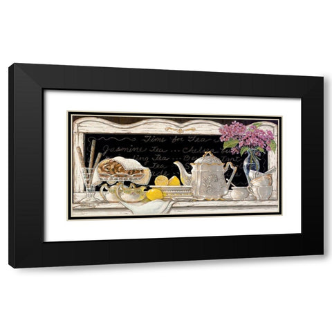 Time for Tea Black Modern Wood Framed Art Print with Double Matting by Kruskamp, Janet
