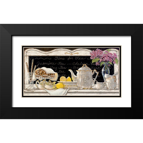 Time for Tea Black Modern Wood Framed Art Print with Double Matting by Kruskamp, Janet