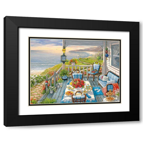 Sea Side Inn Black Modern Wood Framed Art Print with Double Matting by Kruskamp, Janet