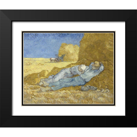 The Siesta Black Modern Wood Framed Art Print with Double Matting by Van Gogh, Vincent