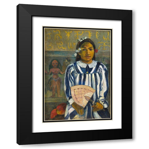 Tehamana Has Many Parents or The Ancestors of Tehamana Black Modern Wood Framed Art Print with Double Matting by Gauguin, Paul