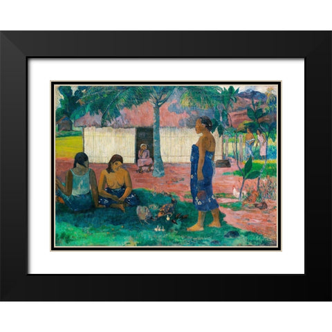 Why Are You Angry? Black Modern Wood Framed Art Print with Double Matting by Gauguin, Paul
