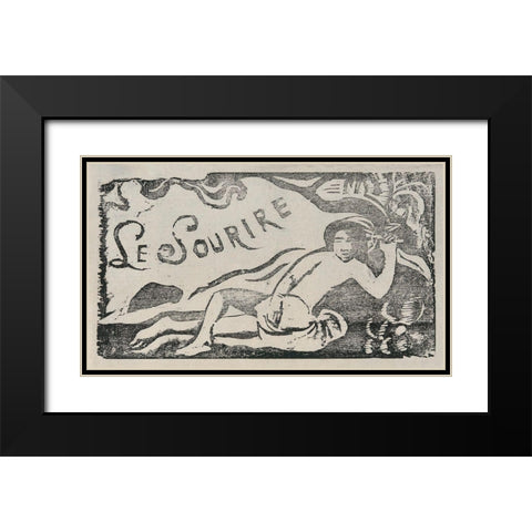 Tahitian Woman, headpiece for Le sourire Black Modern Wood Framed Art Print with Double Matting by Gauguin, Paul