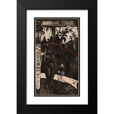 Delightful Land (Nave nave fenua), from the Noa Noa Suite Black Modern Wood Framed Art Print with Double Matting by Gauguin, Paul