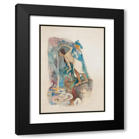 Pape moe Black Modern Wood Framed Art Print with Double Matting by Gauguin, Paul