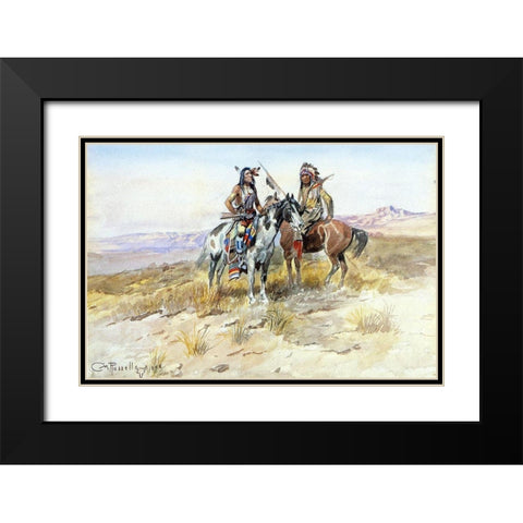 On the Prowl Black Modern Wood Framed Art Print with Double Matting by Russell, Charles Marion