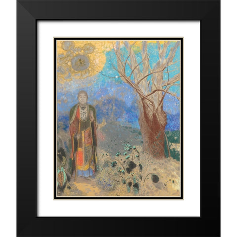 The Buddha, 1904 Black Modern Wood Framed Art Print with Double Matting by Redon, Odilon