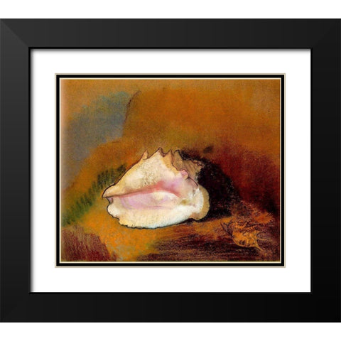 Coquille, 1912 Black Modern Wood Framed Art Print with Double Matting by Redon, Odilon