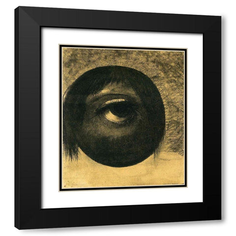 Vision Black Modern Wood Framed Art Print with Double Matting by Redon, Odilon