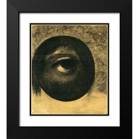 Vision Black Modern Wood Framed Art Print with Double Matting by Redon, Odilon