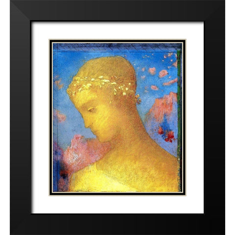 Beatrice Gold Black Modern Wood Framed Art Print with Double Matting by Redon, Odilon