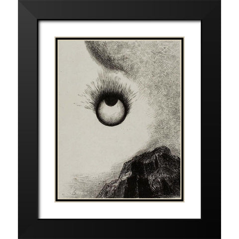 Everywhere eyeballs are aflame Black Modern Wood Framed Art Print with Double Matting by Redon, Odilon