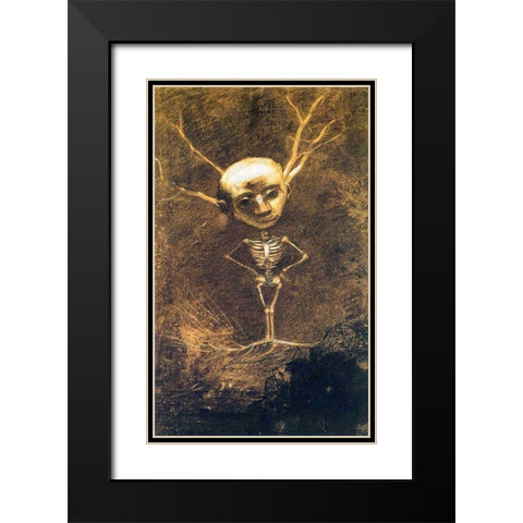 Spirit of the Forest Black Modern Wood Framed Art Print with Double Matting by Redon, Odilon