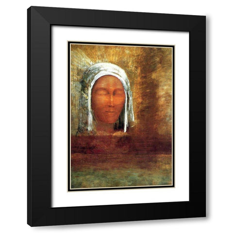 Virgin of the Dawn Black Modern Wood Framed Art Print with Double Matting by Redon, Odilon