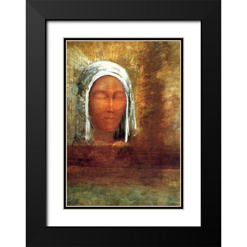 Virgin of the Dawn Black Modern Wood Framed Art Print with Double Matting by Redon, Odilon