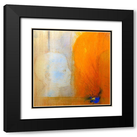 The Child Black Modern Wood Framed Art Print with Double Matting by Redon, Odilon