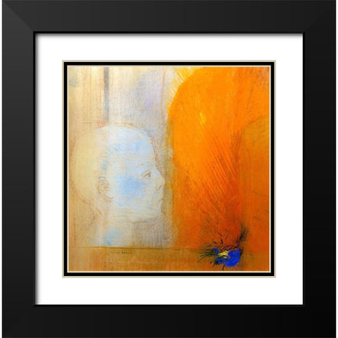 The Child Black Modern Wood Framed Art Print with Double Matting by Redon, Odilon