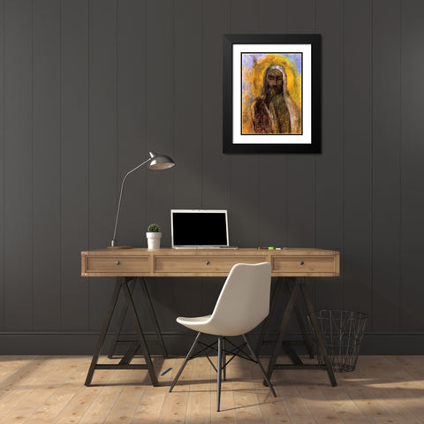 Christ in Silence Black Modern Wood Framed Art Print with Double Matting by Redon, Odilon