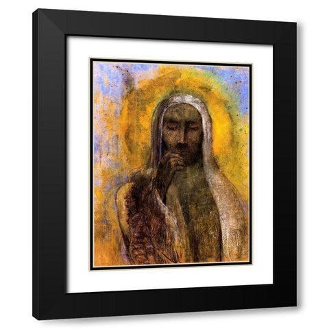 Christ in Silence Black Modern Wood Framed Art Print with Double Matting by Redon, Odilon