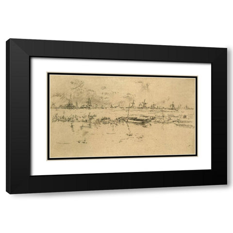Zaandam, the Netherlands Black Modern Wood Framed Art Print with Double Matting by Whistler, James McNeill