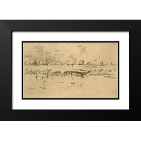 Zaandam, the Netherlands Black Modern Wood Framed Art Print with Double Matting by Whistler, James McNeill