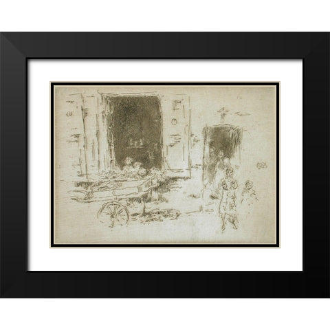The Barrow,Â Brussels, 1887 Black Modern Wood Framed Art Print with Double Matting by Whistler, James McNeill