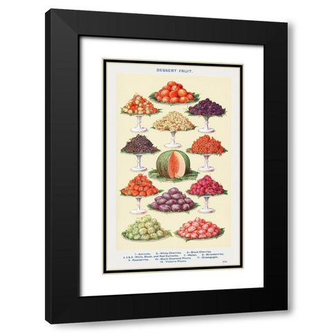Dessert Fruit Black Modern Wood Framed Art Print with Double Matting by Mrs. Beeton''s Book of Household Management