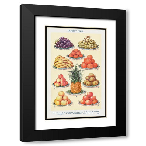 Dessert Fruit Black Modern Wood Framed Art Print with Double Matting by Mrs. Beeton''s Book of Household Management
