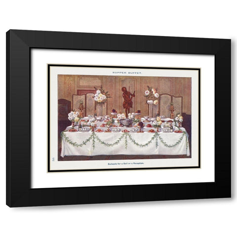 A Supper Buffet for Ball or Reception Black Modern Wood Framed Art Print with Double Matting by Mrs. Beeton''s Book of Household Management