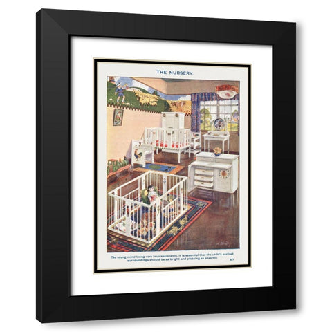 The Nursery Black Modern Wood Framed Art Print with Double Matting by Mrs. Beeton''s Book of Household Management