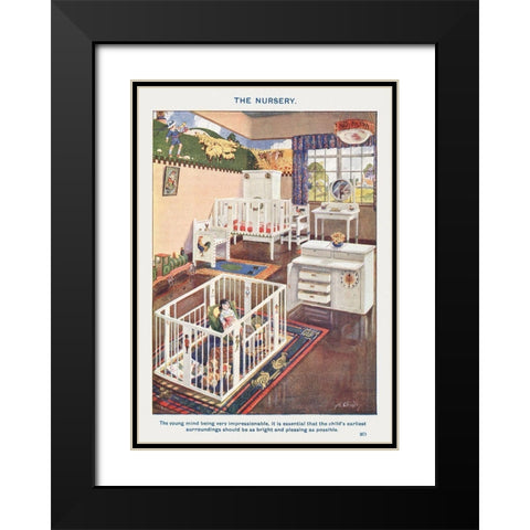 The Nursery Black Modern Wood Framed Art Print with Double Matting by Mrs. Beeton''s Book of Household Management