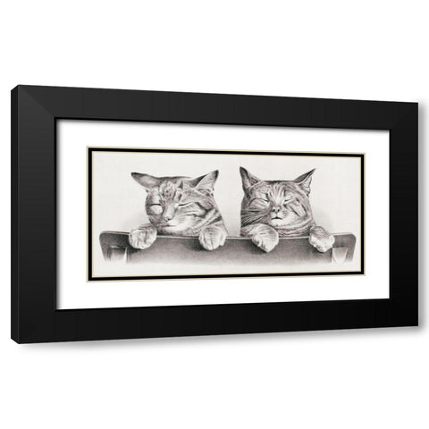 Cats Black Modern Wood Framed Art Print with Double Matting by Hunter, Thomas